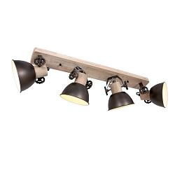 Plafondarmatuur GEARWOOD 4-vlams, instelbaar E27 IP20