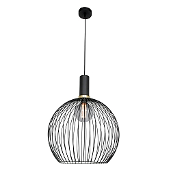 Pendelarmatuur AUREOLE � 42CM 1-vlams, groot, rond E27 IP20, zwart mat dimbaar