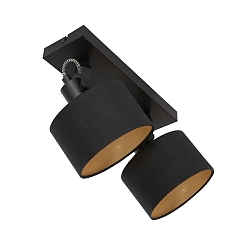 wall and ceiling luminaire ORNOIR 2 flames, adjustable E14 IP20, black matt dimmable