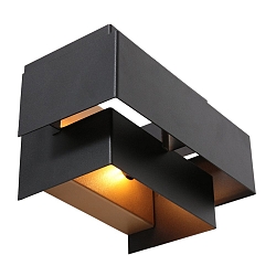 Wandarmatuur MURO 2-voudig, hoekig, direct / indirect G9 IP20, zwart mat dimbaar