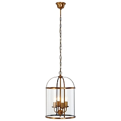 Pendelarmatuur PIMPERNEL 4-vlams E14 IP20, brons, transparant dimbaar