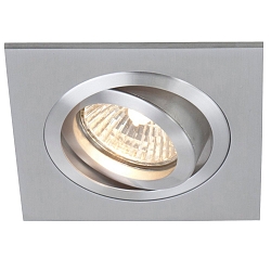 recessed luminaire P�LITE SPOT swivelling, square GU10 IP20, steel brushed dimmable