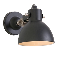 Wandarmatuur CERA met schakelaar, met stekker, instelbaar E27 IP20, zwart mat dimbaar