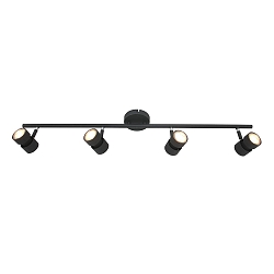spotlight bar NATASJA 4 flames, long, Dim-To-Warm, adjustable GU10 IP20, black matt dimmable
