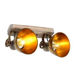 Mexlite Spot GEARWOOD, 2 flames, brown