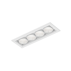 Plafondinbouwarmatuur LINOO 4.0 4-vlams, hoekig IP20, wit mat, wit glanzend