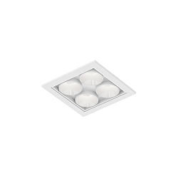 Plafondinbouwarmatuur LINOO 4.1 4-vlams, vierkant IP20, wit mat, wit glanzend