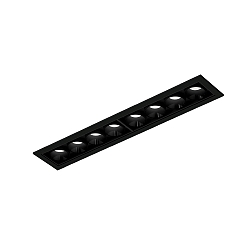 Plafondinbouwarmatuur LINOO 8.0 8-vlams, hoekig IP20, zwart glanzend, zwart mat