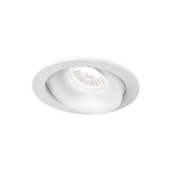 Inbouwspot RONY 1.0 - LED rond, multipower, cardanisch draaien, met klemveren IP20, mat, verkeerswit dimbaar