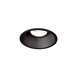 Downlight DEEP IP44 1.0 rond, set terug, met bladveren GU10 IP44, zwart dimbaar