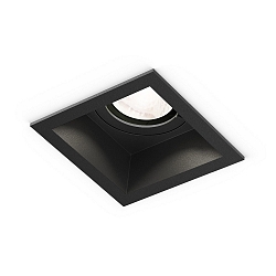 Plafondinbouwarmatuur PLANO 1-vlams GU10 IP44, zwart dimbaar
