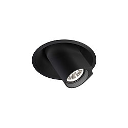 Plafondarmatuur BLIEK ROUND 1.0 - LED cardanisch draaien, half ingebouwd, met klemveren IP20, mat, gitzwart dimbaar