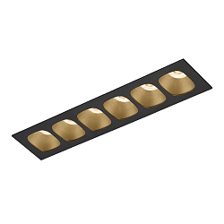 Inbouwarmatuur PIRRO PETIT CEILING REC 6.0 IP20, champagne, zwart mat 14W 760lm 3000K 20-40� 20-40� CRI 90-100