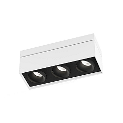 Plafondarmatuur SIRRO 3.0 3-vlams, draaibaar, roteerbaar GU10 IP20, gepoedercoat, zwart, wit dimbaar