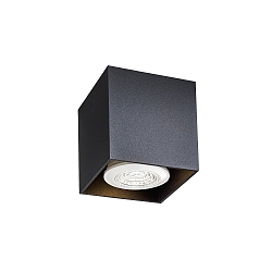 Plafondarmatuur BOX 1.0 cubusvorm, set terug GU10 IP20, zwart dimbaar