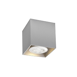 Plafondarmatuur BOX 1.0 cubusvorm, set terug GU10 IP20, aluminium geborsteld dimbaar