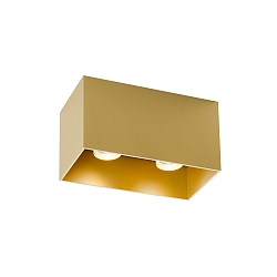 Plafondarmatuur BOX 2.0 2-vlams, hoekig, set terug GU10 IP20, goud dimbaar