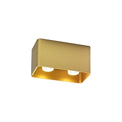 Plafondarmatuur DOCUS 2.0 2-vlams, hoekig, set terug GU10 IP20, goud dimbaar