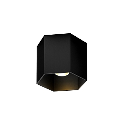 Downlight HEXO 1.0 - PAR16 1-vlams, hoekig, zonder reflector GU10 IP20, mat, gitzwart dimbaar