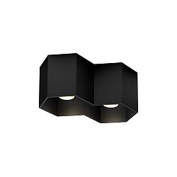 Downlight HEXO 2.0 - PAR16 2-vlams, hoekig, zonder reflector GU10 IP20, mat, gitzwart dimbaar