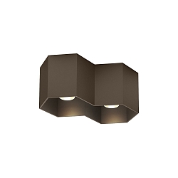 Downlight HEXO 2.0 - PAR16 2-vlams, hoekig, zonder reflector GU10 IP20, brons dimbaar