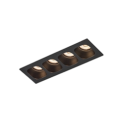 Downlight PIRRO 4.0 4-vlams IP20, zwart dimbaar
