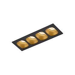 Downlight PIRRO 4.0 4-vlams IP20, goud, zwart dimbaar