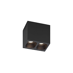 LED Ceiling luminaire PIRRO 2.0, 2 spots, 2x 4.5W 3000K, CRi >90, dimmable, black