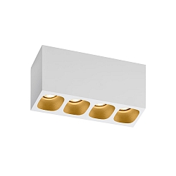 LED Ceiling luminaire PIRRO 4.0, 4 spots, 4x 4.5W 3000K, CRi >90, dimmable, white gold