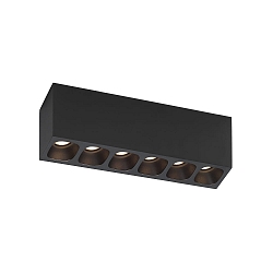 LED Ceiling luminaire PIRRO 6.0, 6 spots, 6x 4.5W 2700K, CRi >90, dimmable, black