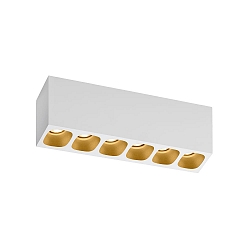 LED Ceiling luminaire PIRRO 6.0, 6 spots, 6x 4.5W 2700K, CRi >90, dimmable, white gold