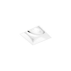 Plafondinbouwarmatuur STRANGE PETIT TRIMLESS 1.0 hoekig, flush, cardanisch draaien IP20, mat, verkeerswit dimbaar