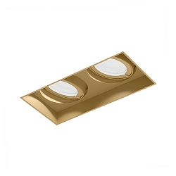 Plafondinbouwarmatuur STRANGE PETIT TRIMLESS 2.0 hoekig, flush, cardanisch draaien IP20, champagne dimbaar