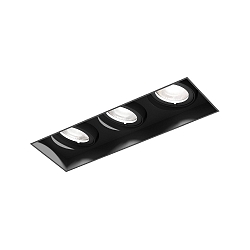 Plafondinbouwarmatuur STRANGE PETIT TRIMLESS 3.0 hoekig, flush, cardanisch draaien IP20, mat, gitzwart dimbaar