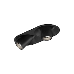 Inbouwspot BLIEK ROUND PETIT 2.0 - LED 2-vlams, cardanisch draaien, half ingebouwd, met klemveren IP20, mat, gitzwart dimbaar