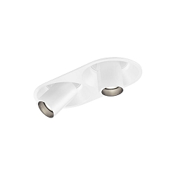 Inbouwspot BLIEK ROUND PETIT 2.0 - LED 2-vlams, cardanisch draaien, half ingebouwd, met klemveren IP20, mat, gitzwart dimbaar