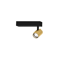 Spot CENO CEILING SURF 1.0 IP20, goud, zwart mat dimbaar