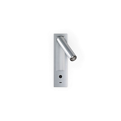 Wandinbouwarmatuur MATCH SEMI RECESSED SNOOZE 1.0 IP20, aluminium geborsteld dimbaar