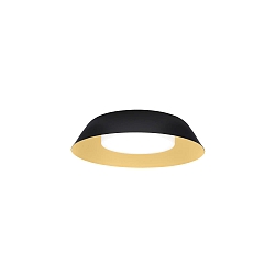 LED Wall /Ceiling luminaire TOWNA 1.0, IP44, � 25.4cm, 3000K, dimmable, black gold