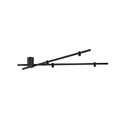 Plafondarmatuur TRACE SPIN 1.0 down, 4-vlams, met scharnierende arm IP20, mat, gitzwart dimbaar