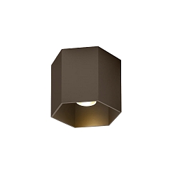 Plafondarmatuur HEXO CEILING SURF 1.0 1-vlams IP20, brons dimbaar