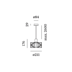 Pendelarmatuur WIRO 2.0 WIRO CEILING SUSP E27 IP20, zwart 