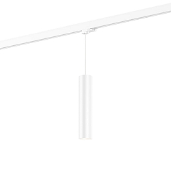 3-fase pendelarmatuur RAY ON TRACK 3.0 - PAR16 cilindrisch, lang, met adapter GU10 IP20, mat, verkeerswit dimbaar