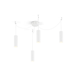Pendelarmatuur RAY 3.0 - PAR16 cilindrisch, lang, met open kabel GU10 IP20, mat, verkeerswit dimbaar