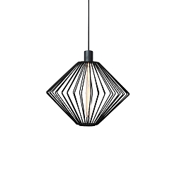 Pendelarmatuur WIRO 1.1 DIAMOND CEILING SUSP E27 IP20, zwart 