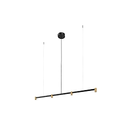 Pendelarmatuur TRACE CHANDELIER CEILING SUSP 1.0 IP20, champagne, zwart mat dimbaar