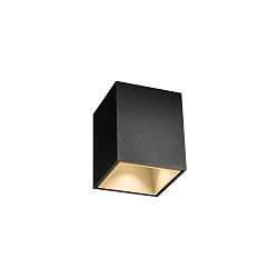 Downlight BOX MINI 1.0 hoekig, opbouwversie IP20, zwart mat dimbaar