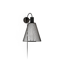 Wandarmatuur WIRO 1.0 CONE WALL SURF E27 IP20, zwart dimbaar