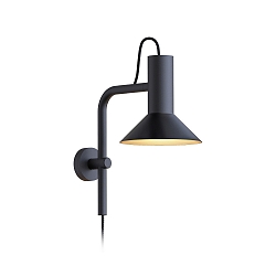 Wandarmatuur ROOMOR WALL 3.1 - PAR16 / SHADE 1.0 kort, met scharnierende arm, met aansluitdoos, zonder schakelfunctie GU10 IP20