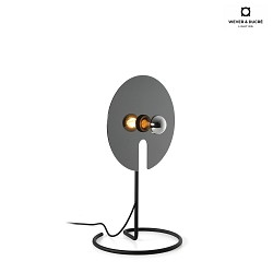Table lamp MIRRO TABLE 1.0, mirror Ø 30cm, E27 (excl.), with cord dimmer, black chrome
